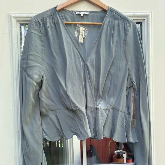 Madewell Bell Sleeve Wrap Top - Picture 2 of 6